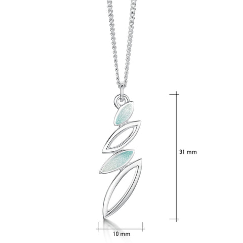 Seasons Silver Small Pendant Necklace in Winter Enamel by Sheila Fleet Jewellery
