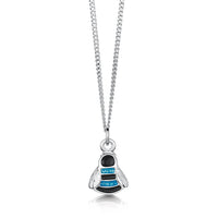 Bumblebee Small Sterling Silver Pendant in Blue Enamel by Sheila Fleet Jewellery
