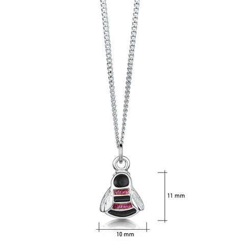 Bumblebee Small Hot Pink Pendant in Sterling Silver by Sheila Fleet Jewellery