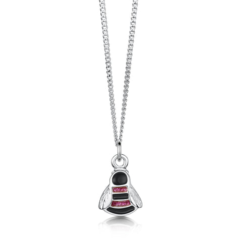 Bumblebee Small Hot Pink Pendant in Sterling Silver by Sheila Fleet Jewellery