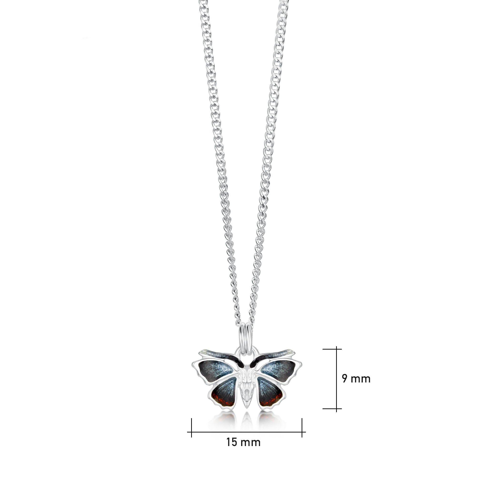 Red Admiral Butterfly Enamel Cufflinks - Nickel Plated, Black & Colorful Design