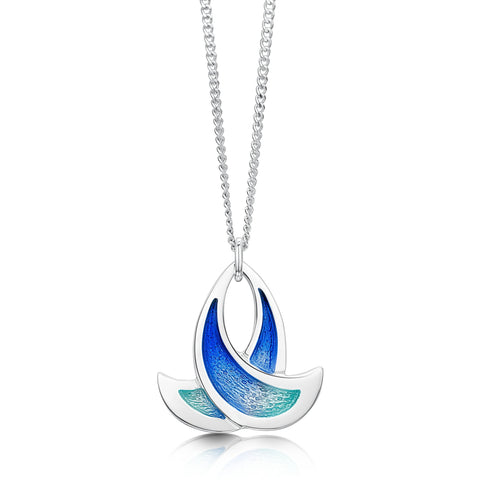 Summer Splash Small Enamel Pendant in Sterling Silver by Sheila Fleet Jewellery