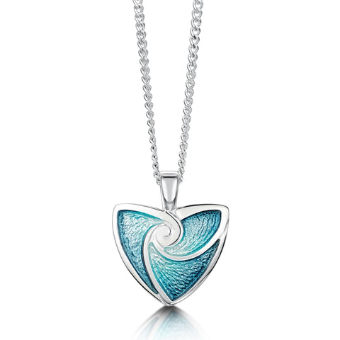 Turning Tides Small Silver Pendant in Storm Enamel by Sheila Fleet Jewellery