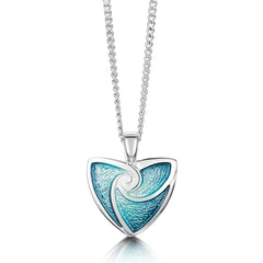 Turning Tides Small Silver Pendant in Storm Enamel by Sheila Fleet Jewellery