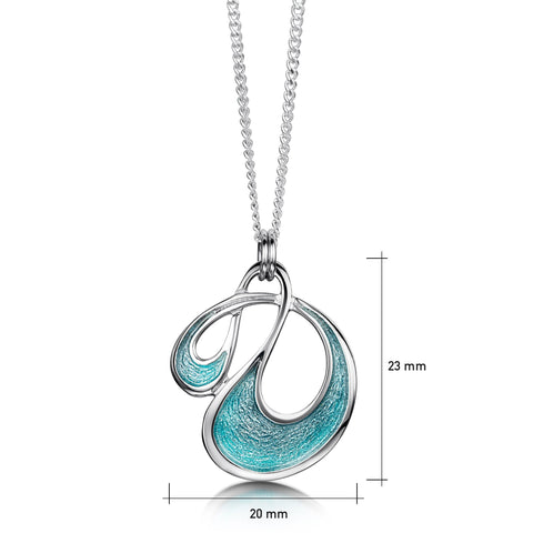 Storm Small Enamel Pendant Necklace in Sterling Silver by Sheila Fleet Jewellery