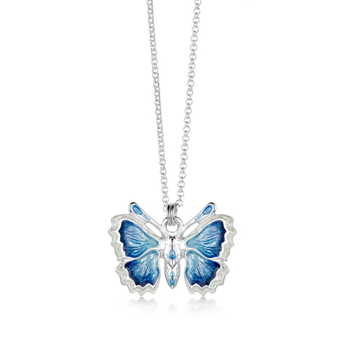 Holly Blue Butterfly Small Enamel Pendant by Sheila Fleet Jewellery