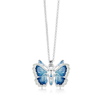 Holly Blue Butterfly Small Enamel Pendant by Sheila Fleet Jewellery