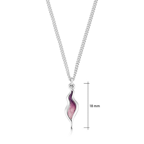 River Ripples Small Pendant Necklace in Amethyst Enamel