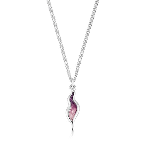 River Ripples Small Pendant Necklace in Amethyst Enamel by Sheila Fleet Jewellery