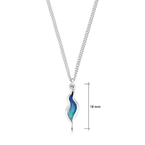 River Ripples Small Pendant Necklace in Bow Waves Enamel