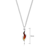 River Ripples Small Pendant Necklace in Fire Enamel