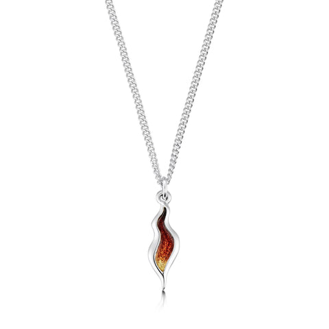 River Ripples Small Pendant Necklace in Fire Enamel by Sheila Fleet Jewellery