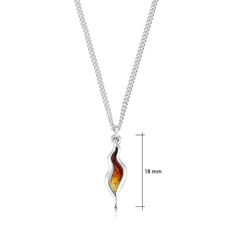 River Ripples Small Pendant Necklace in Flame Enamel