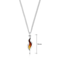River Ripples Small Pendant Necklace in Flame Enamel