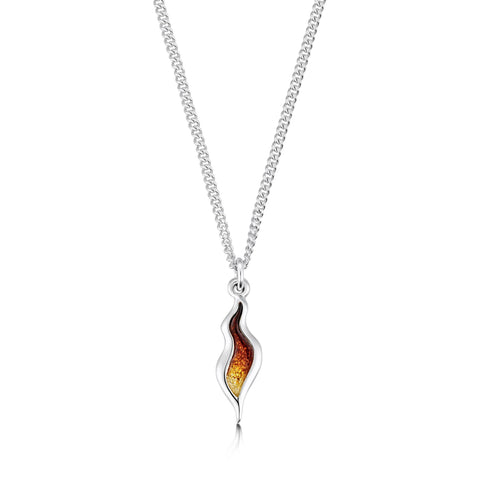 River Ripples Small Pendant Necklace in Flame Enamel by Sheila Fleet Jewellery