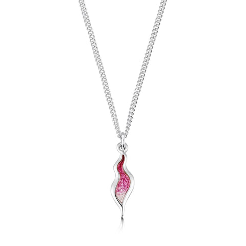 River Ripples Small Pendant Necklace in Hot Pink Enamel by Sheila Fleet Jewellery