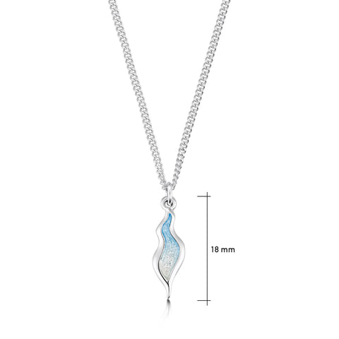 River Ripples Small Pendant Necklace in Ice Enamel