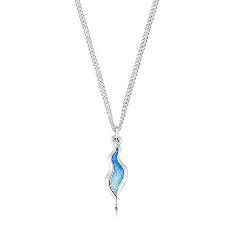 River Ripples Small Pendant Necklace in Light Ocean Enamel by Sheila Fleet Jewellery
