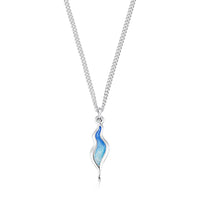 River Ripples Small Pendant Necklace in Light Ocean Enamel by Sheila Fleet Jewellery