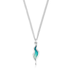 River Ripples Small Pendant Necklace in Sea Green Enamel by Sheila Fleet Jewellery