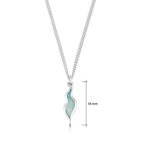 River Ripples Small Pendant Necklace in Surf Enamel