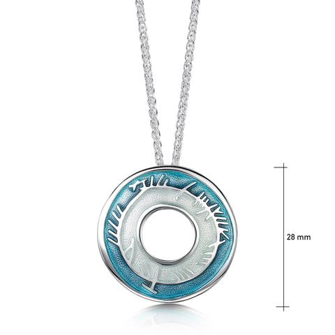Skyran Pendant Necklace in Storm Enamel by Sheila Fleet Jewellery