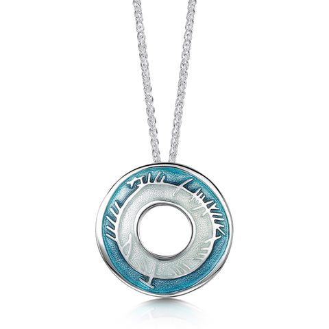 Skyran Pendant Necklace in Storm Enamel by Sheila Fleet Jewellery