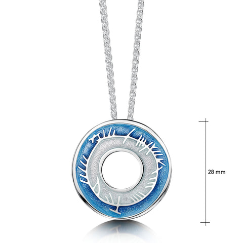 Skyran Enamel Pendant Necklace in Sterling Silver by Sheila Fleet Jewellery