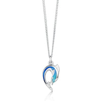Dolphin Curve Small Pendant Necklace in Ocean Enamel by Sheila Fleet Jewellery