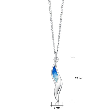 Flight Sterling Silver Pendant in Sky Enamel