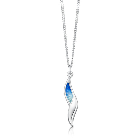 Flight Sterling Silver Pendant in Sky Enamel