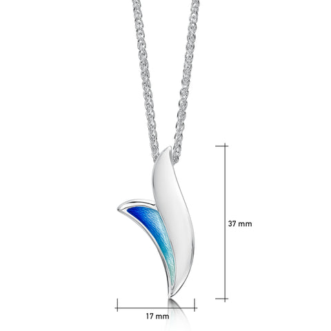 Flight Sterling Silver Small Pendant in Sky Enamel