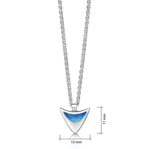 Wing Small Pendant in Sky Enamel by Sheila Fleet Jewellery