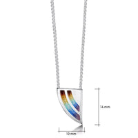 Rainbow Enamel Pendant Necklace in Sterling Silver