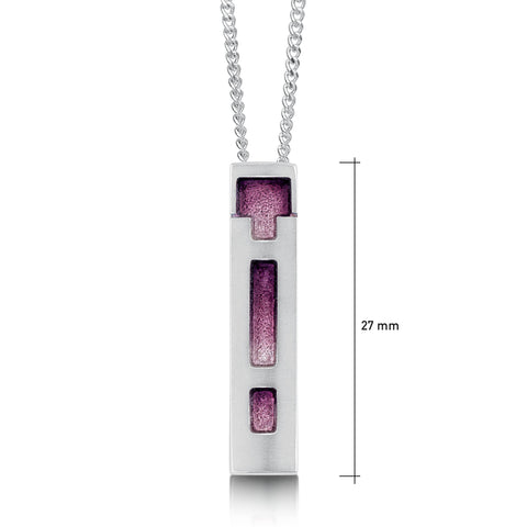 Castle Tower Pendant in Amethyst Enamel