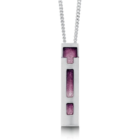 Castle Tower Pendant in Amethyst Enamel