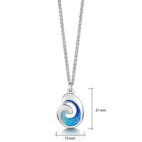 Wave Silver Pendant in Light Ocean Enamel by Sheila Fleet Jewellery
