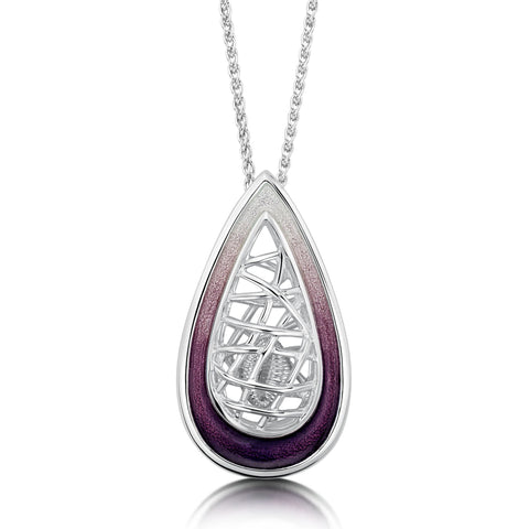 Tidal Treasures Pendant Necklace in Amethyst Enamel & Amethyst Enamel by Sheila Fleet Jewellery (EP205-AMY)