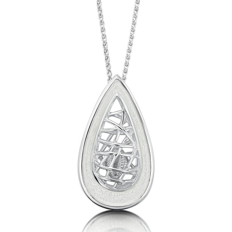 Tidal Treasures Pendant Necklace in Crystal Enamel & Crystal Enamel by Sheila Fleet Jewellery (EP205-CRYST)