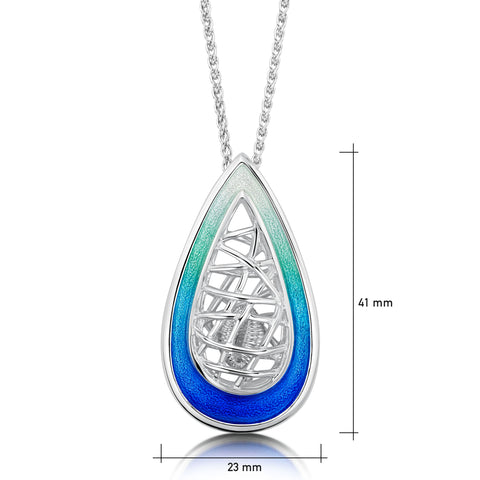 Tidal Treasures Pendant Necklace in Ocean Hue Enamel