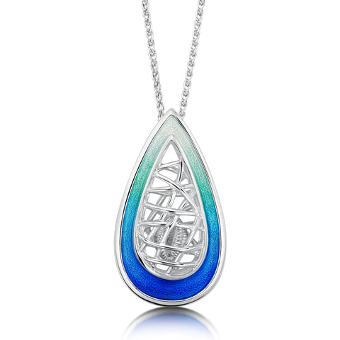 Tidal Treasures Pendant Necklace in Ocean Hue Enamel & Ocean Hue Enamel by Sheila Fleet Jewellery (EP205-OCHUE)