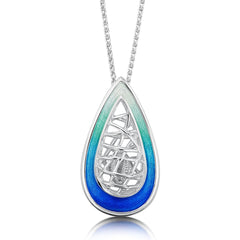Tidal Treasures Pendant Necklace in Ocean Hue Enamel & Ocean Hue Enamel by Sheila Fleet Jewellery (EP205-OCHUE)