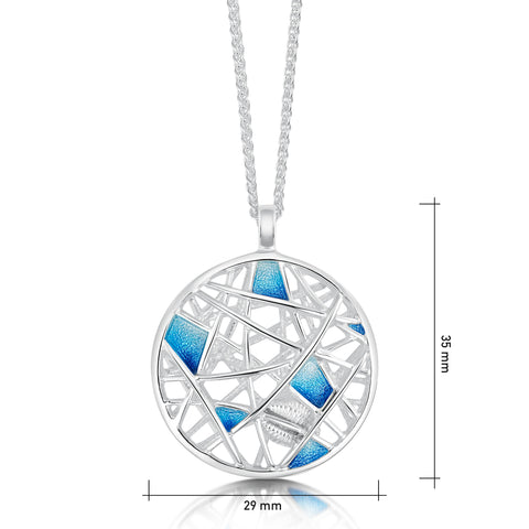 Creel Cage Pendant Necklace in Pentland Enamel