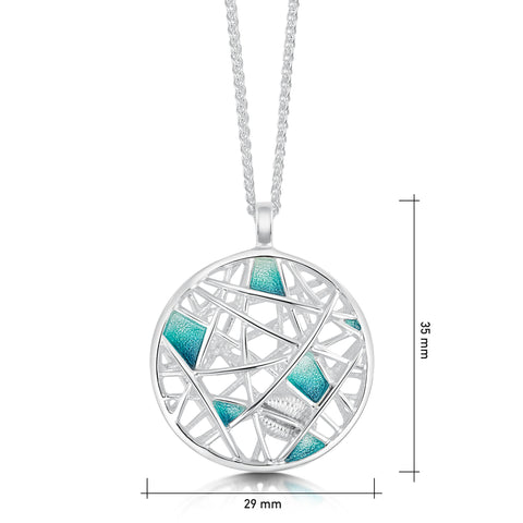 Creel Cage Pendant Necklace in Storm Enamel