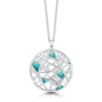 Creel Cage Pendant Necklace in Storm Enamel by Sheila Fleet Jewellery
