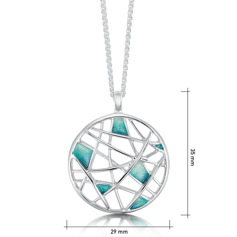 Creel Pendant Necklace in Storm Enamel