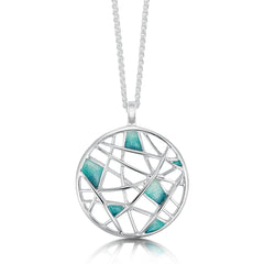 Creel Pendant Necklace in Storm Enamel by Sheila Fleet Jewellery