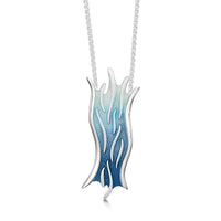 Sea Motion Pendant Necklace in Lunar Light Enamel by Sheila Fleet Jewellery