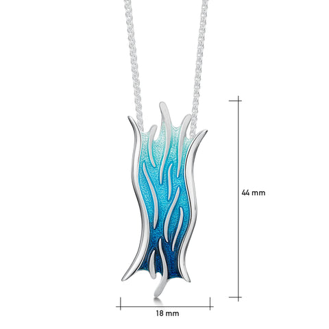 Sea Motion Pendant Necklace in Tempest Enamel