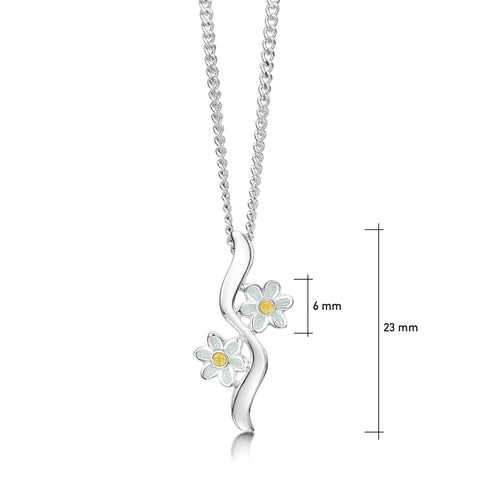 Daisies at Dawn 2-flower Enamel Pendant by Sheila Fleet Jewellery